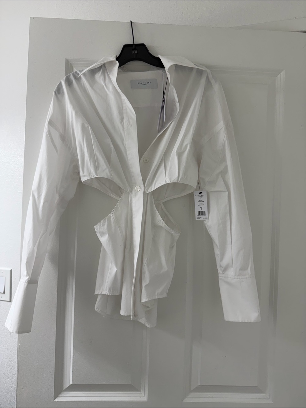 Equipment White Cutout Button-Down Shirt